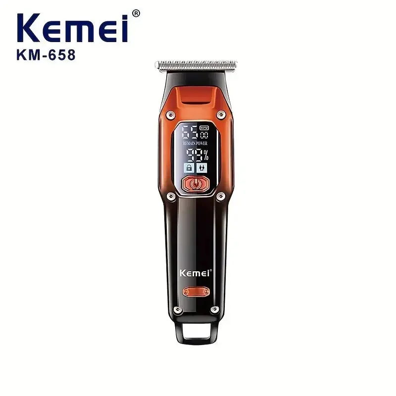 Kemei Km-658 Led Digital Electric Hair Clipper – Usb-Rechargeable Salon Trimmer With Lcd Display 1