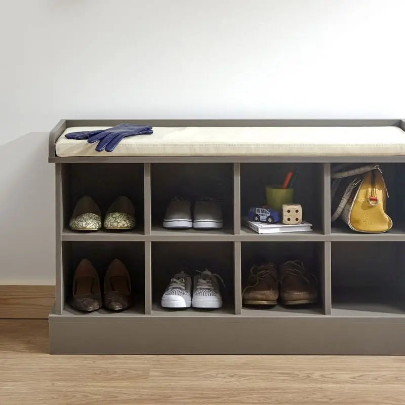 Kempton Compact Grey Shoe Rack – 8-Shelf Design 1