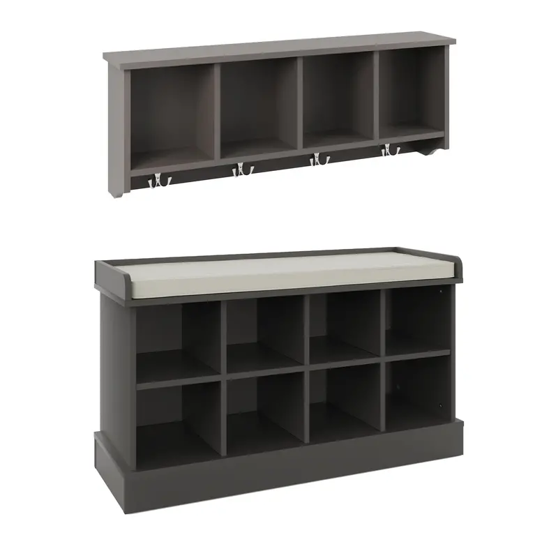 Kempton Grey Shoe Storage Unit With 12 Tiered Shelves 1
