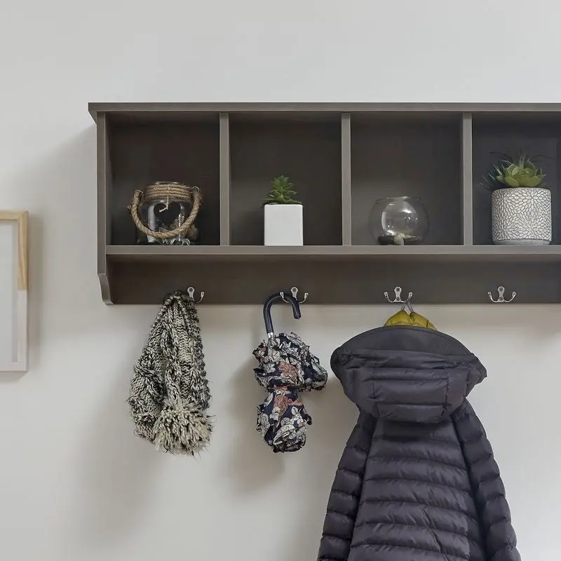 Kempton Grey Wall-Mounted Shelving Unit – 4-Tier Storage Rack 1