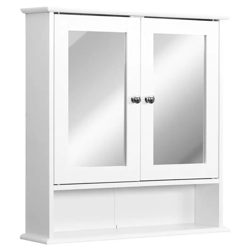 Kleankin Wall-Mounted Bathroom Mirror Cabinet With Shelves And Door Storage 1