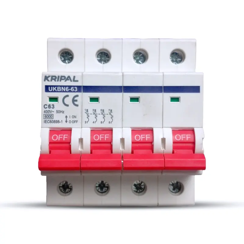 Kripal Ukbn6-63 4-Pole Mcb – 63A Din Rail Miniature Circuit Breaker For Three-Phase Systems 1