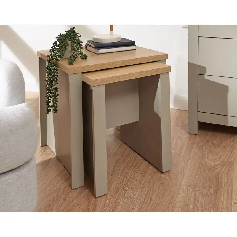 Lancaster Nesting Tables Set In Contemporary Grey Finish 1
