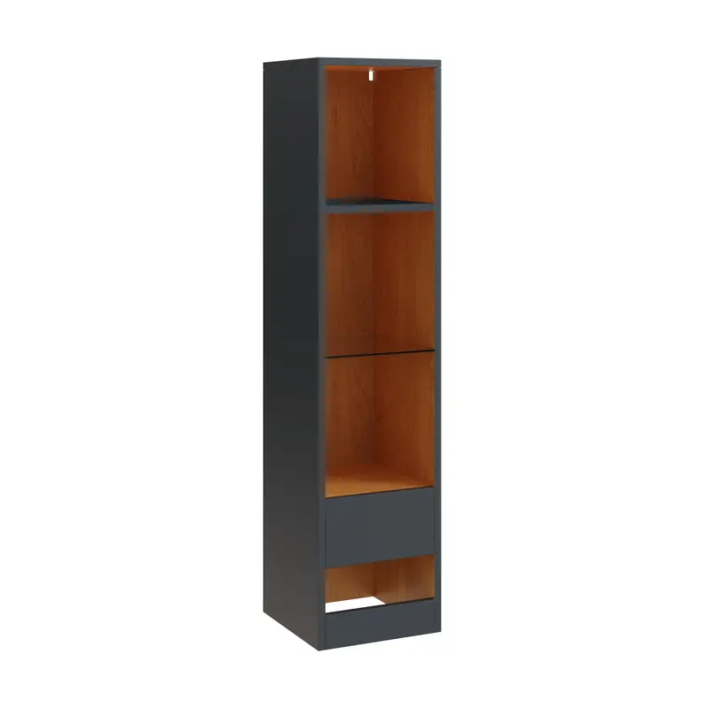 Leon Grey Tall Shelving Unit – 4-Tier Modular Bookcase 1