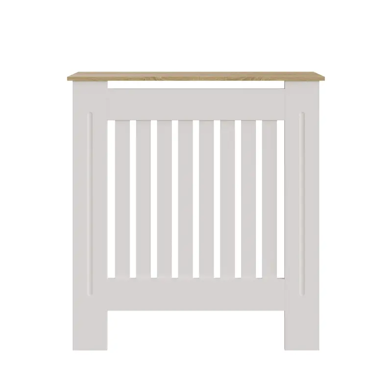 Longslow Radiator Cover In White And Oak Finish With Integrated Shelf 1