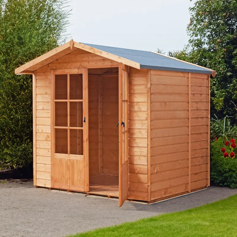 Lumley 4'10" X 6'8" Traditional Apex Summerhouse – Premium Dip-Treated Shiplap 1