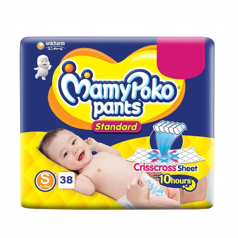 Mamypoko Pants Diapers – Standard Small (S), 38 Count, Designed For 4–8 Kg Infants 1