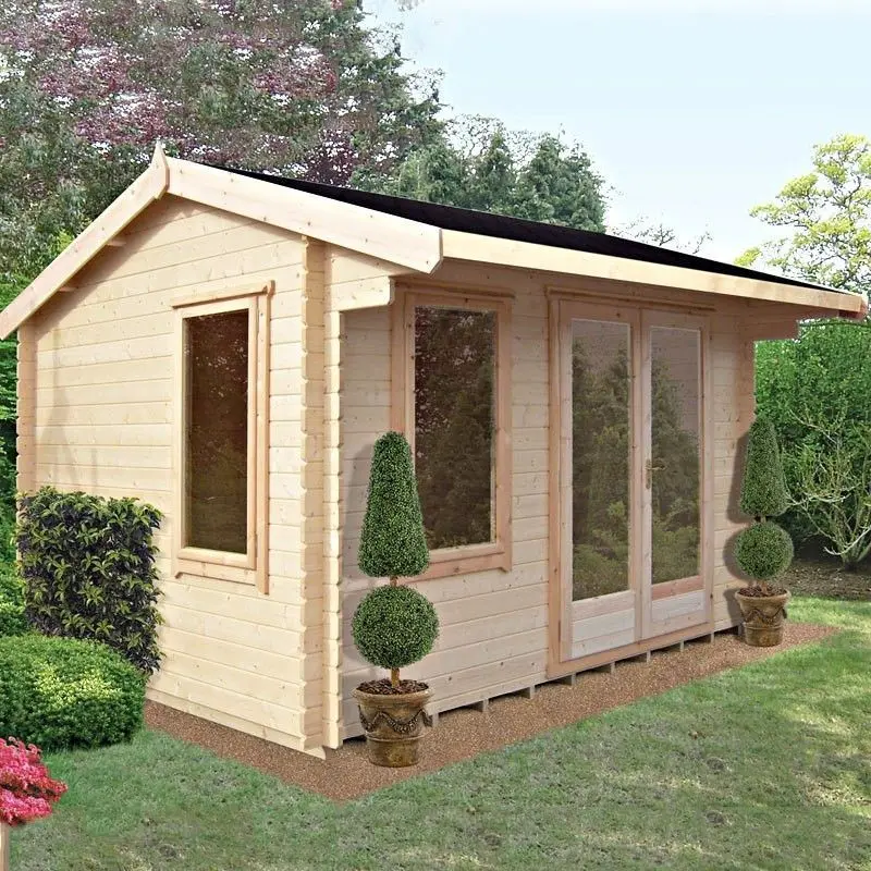 Marlborough 8'11" X 7'10" Reverse Apex Log Cabin — 28Mm Tongue & Groove Cladding 1