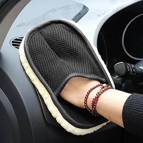 Microfiber Car Wash Glove – Ultra-Soft Wool-Blend Plush Scrubber For Safe, Streak-Free Cleaning 1