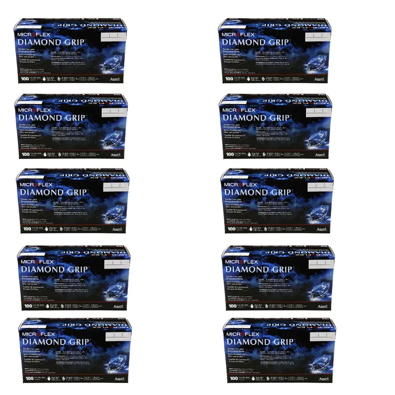Microflex Mf300S-10 Diamond Grip Latex Gloves – Small, Natural, 1000-Count Case 1