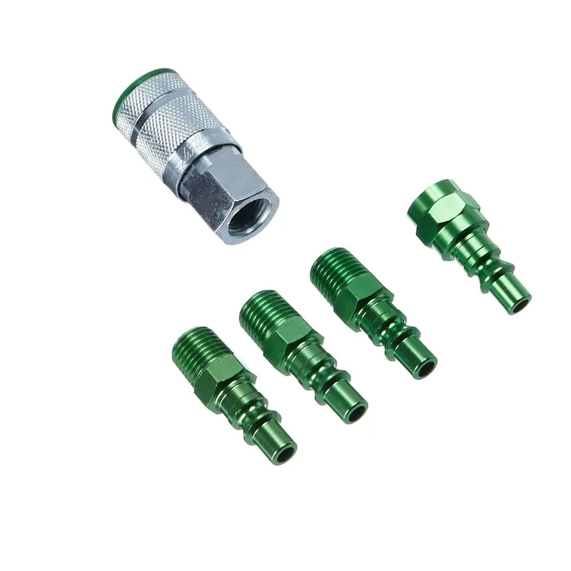 Milton S-305Akit 5-Piece Green A-Style 1/4" Npt Colorfit Coupler And Plug Set 1