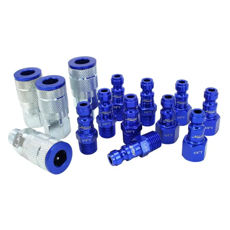 Milton S-314Tkit T-Style Colorfit Kit – 14-Piece, 1/4" Npt, Blue 1