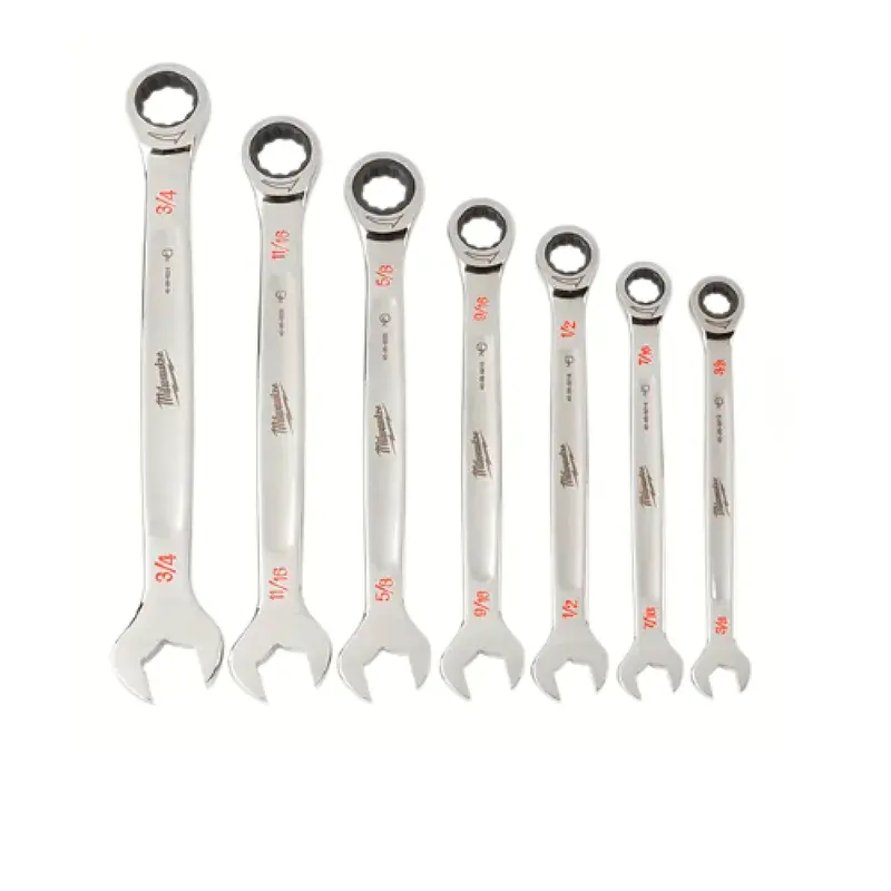 Milwaukee 48-22-9406 7-Piece Sae Max Bite Ratcheting Wrench Set – Optimized For Tight Spaces 1