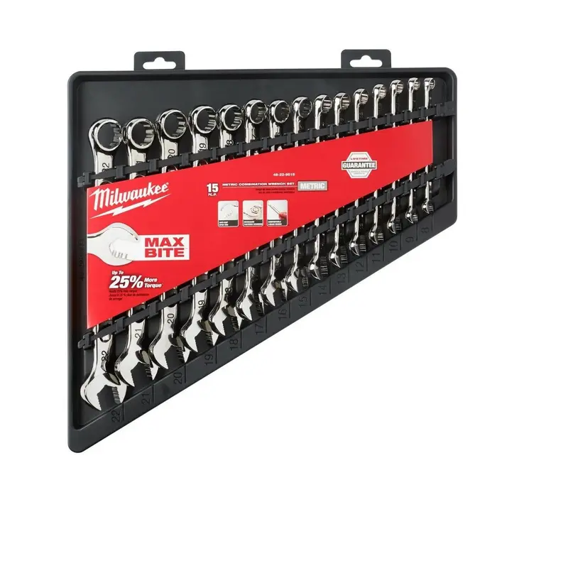 Milwaukee 48-22-9515 15-Piece Metric Combination Wrench Set – Full-Size, Chrome-Plated 1
