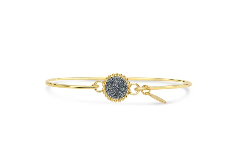 Mini Platinum Silver Druzy Bracelet 1