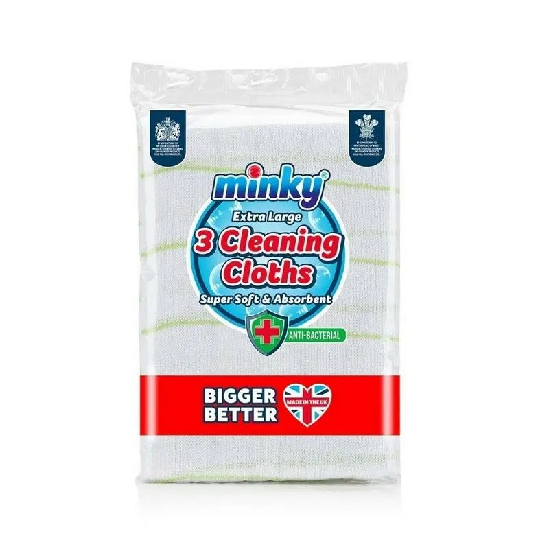 Minky Antibacterial Cleaning Cloths – 3-Pack Microfiber Set 1
