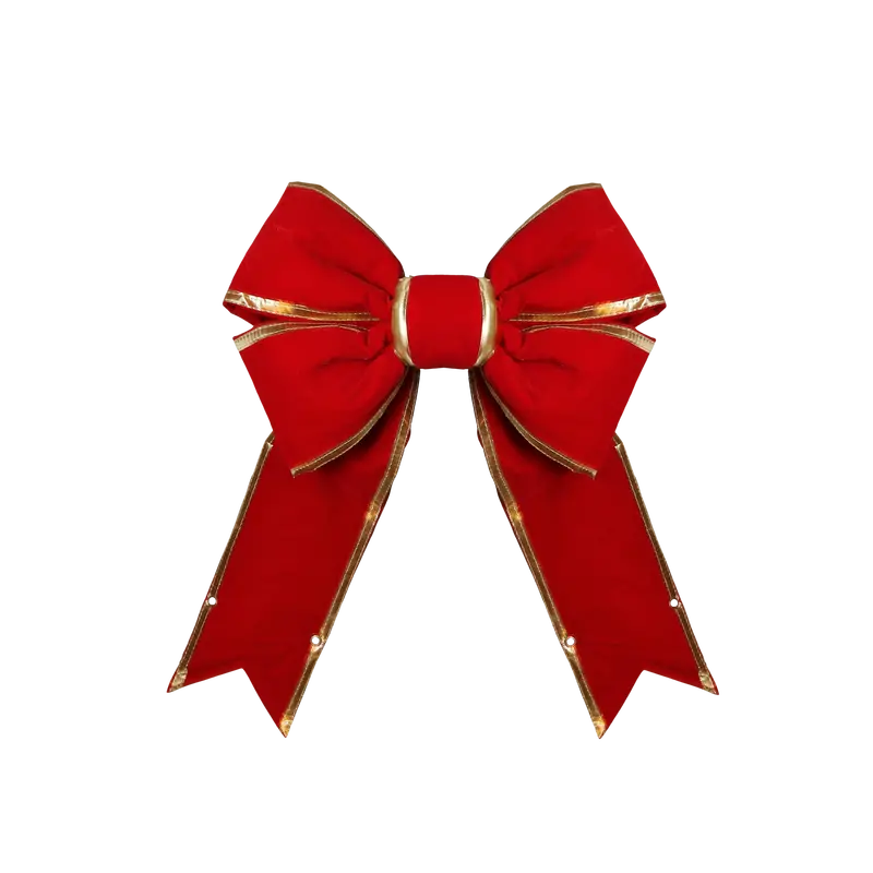 Minleon Red Velvet Holiday Bow – Single Decorative Accent 1