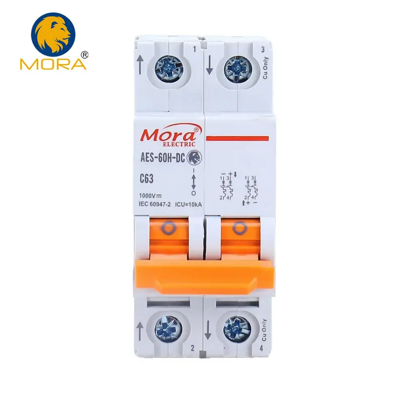 Mora 2-Pole 1000V Dc Solar Mini Circuit Breaker – High-Voltage Pv Protection 1