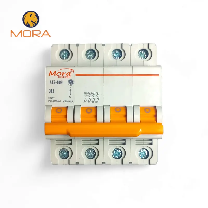 Mora 4-Pole Ac Circuit Breaker – 63A, 400V Compact Mcb For Residential & Commercial Use 1