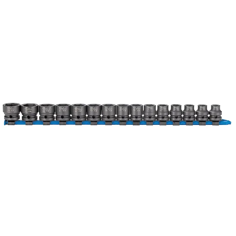 Mueller-Kueps 810700 1/2" Drive Xs-Stubby Impact Socket Set – Metric (15-Pc) 1