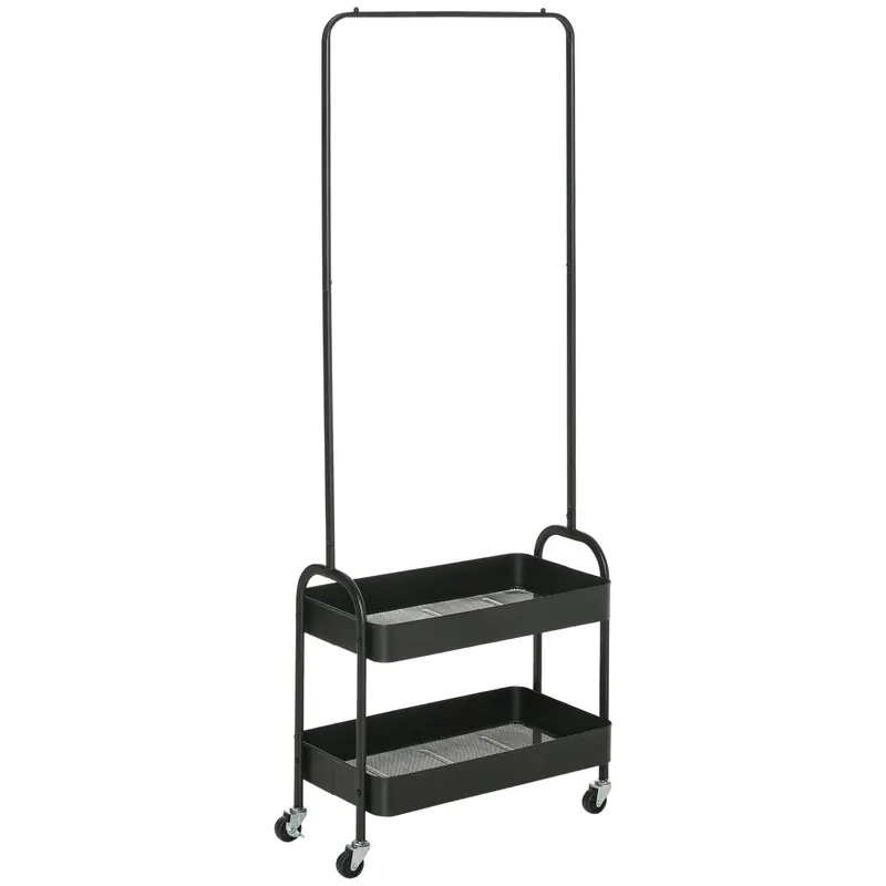 Multi-Functional Metal Clothing Rack With Integrated Shoe Shelf 1