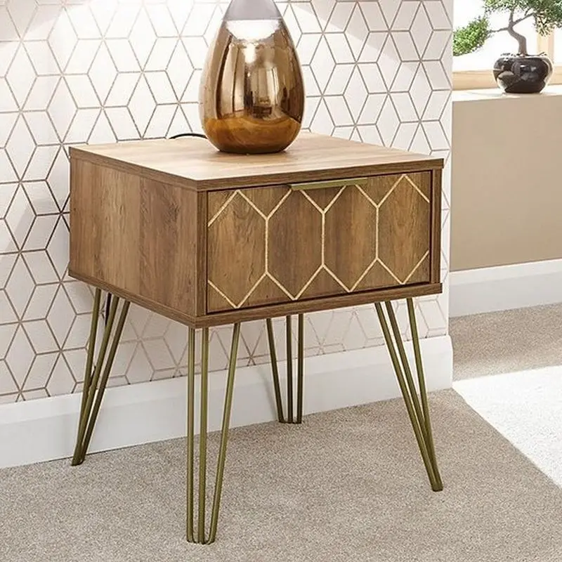 Natural Wood Orleans Side Table With Single Drawer 1