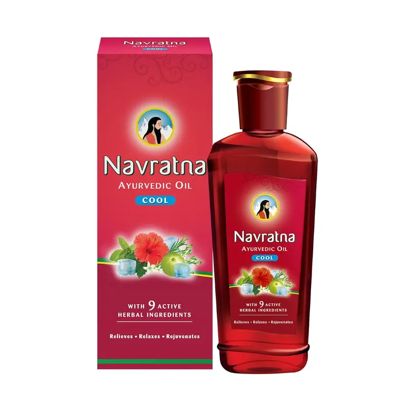 Navratna Ayurvedic Cooling Oil – 9-Herb Formula For Headache Relief, Scalp Health & Revitalization 1