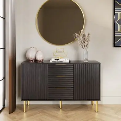 Nervata Black 2-Door Sideboard With 2 Shelves And 3 Drawers 1