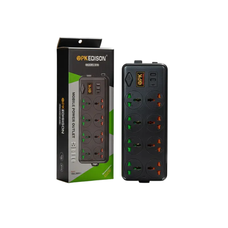 Opk 019 Heavy-Duty 8-Socket Extension Board – Universal Outlets With Usb-C & Usb-A Charging Ports 1