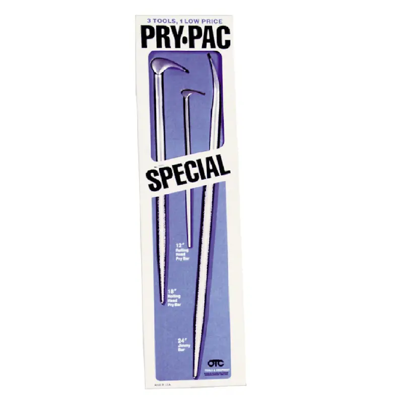 Otc 7171 Three-Piece Pry Bar Set With Roll-Head And Jimmy Designs 1
