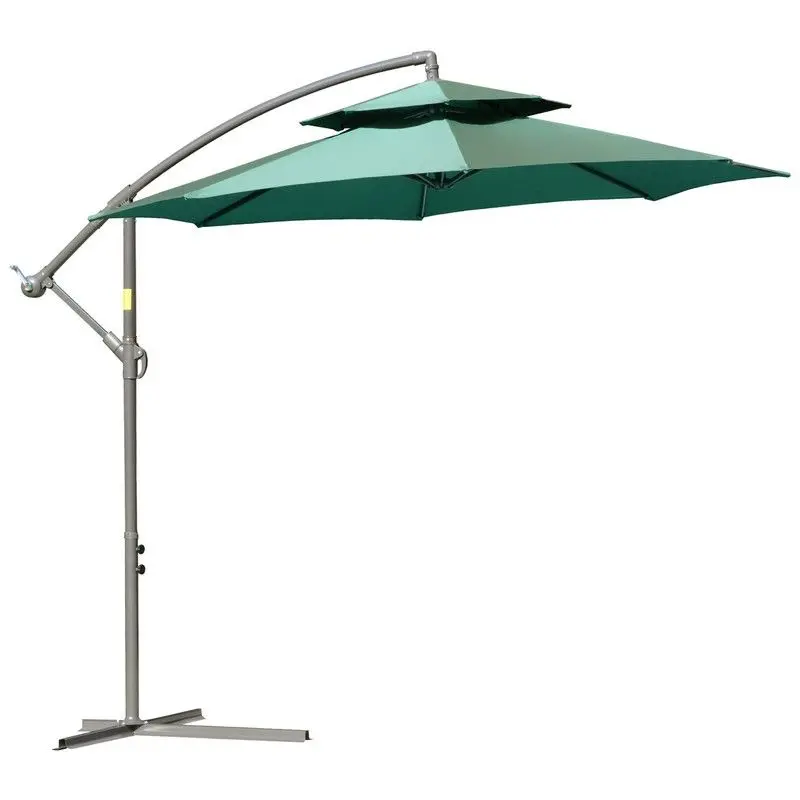 Outsunny 2.7M Banana Cantilever Parasol – Crank-Operated Design 1