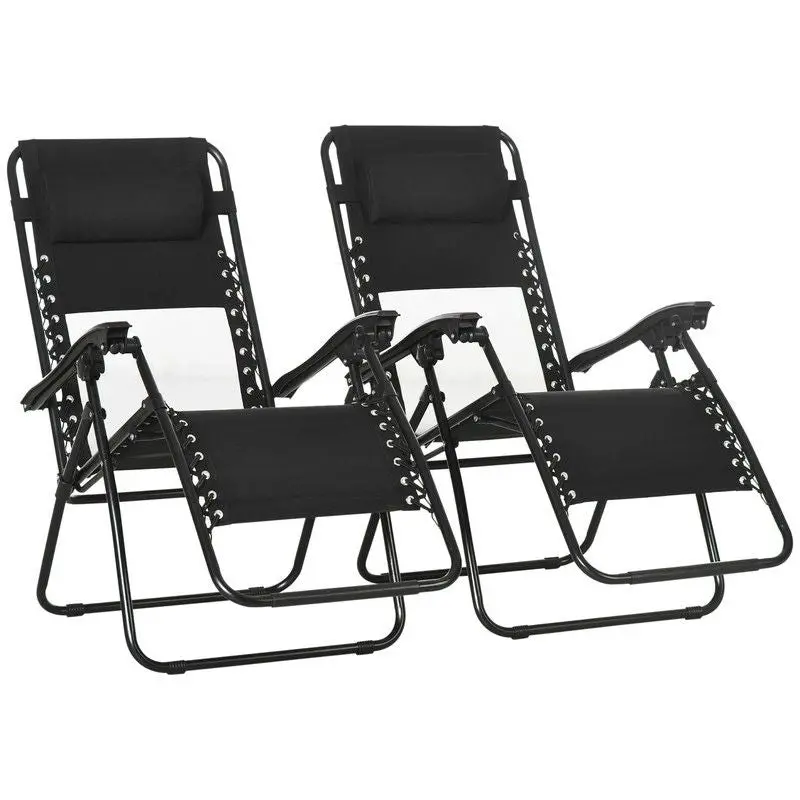 Outsunny 2-Piece Garden Recliner Chair Set 1