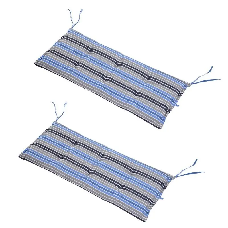 Outsunny Blue Striped Polyester Swing Chair Cushion Set (2 Pcs) 1
