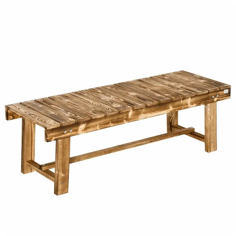 Outsunny Carbonised Fir Wooden 2-Seater Garden Bench – Indoor/Outdoor Use 1