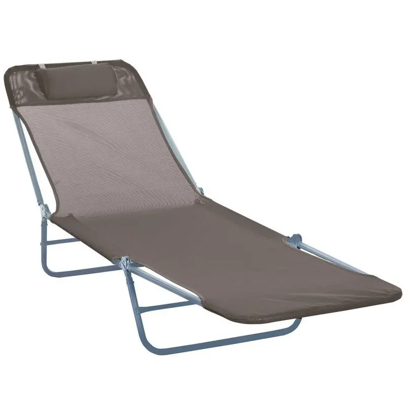 Outsunny Foldable Sun Lounger – Lightweight Aluminium Reclining Patio Lounge Chair 1