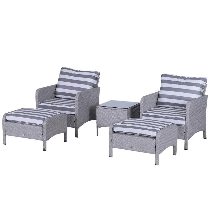 Outsunny Pe Rattan 5-Piece Garden Furniture Set 1