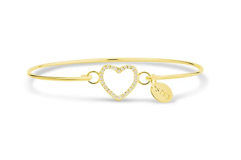 Pavé-Embellished Open Heart Bracelet 1