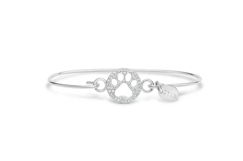 Paw Print Icon Pavé Charm Bracelet 1