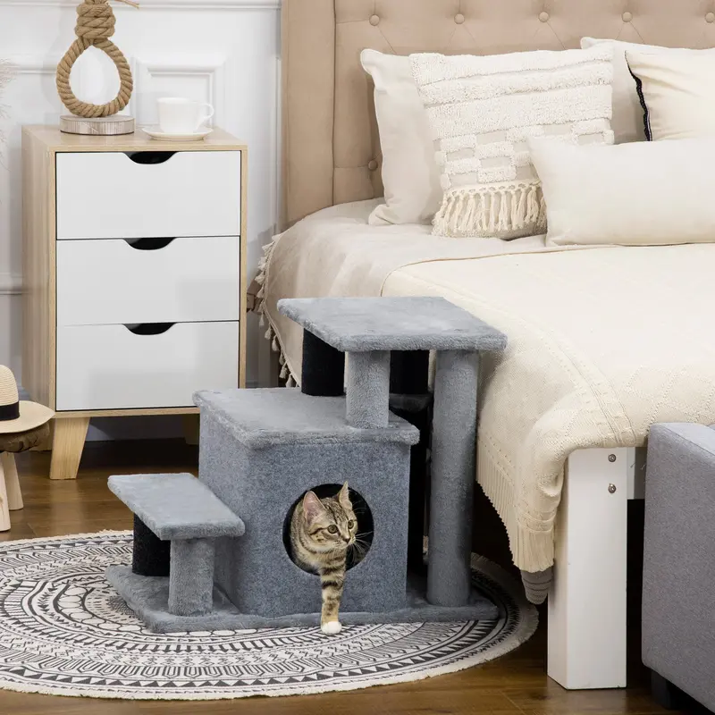 Pawhut Adjustable 3-Step Or 4-Step Pet Stairs – Height-Configurable For Beds And Furniture 1
