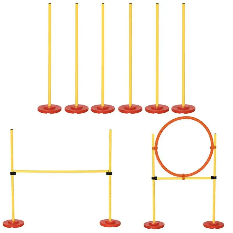 Pawhut Adjustable Canine Agility Kit – Includes Height-Adjustable Jump Pole 1