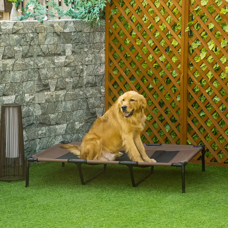 Pawhut Breathable Elevated Dog Bed – Cooling Mesh Pet Cot For Indoors & Outdoors 1