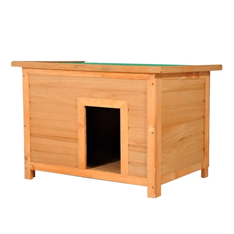 Pawhut Elevated Wooden Dog Kennel – Open-Top Pet House (82W X 58D X 58H Cm) 1