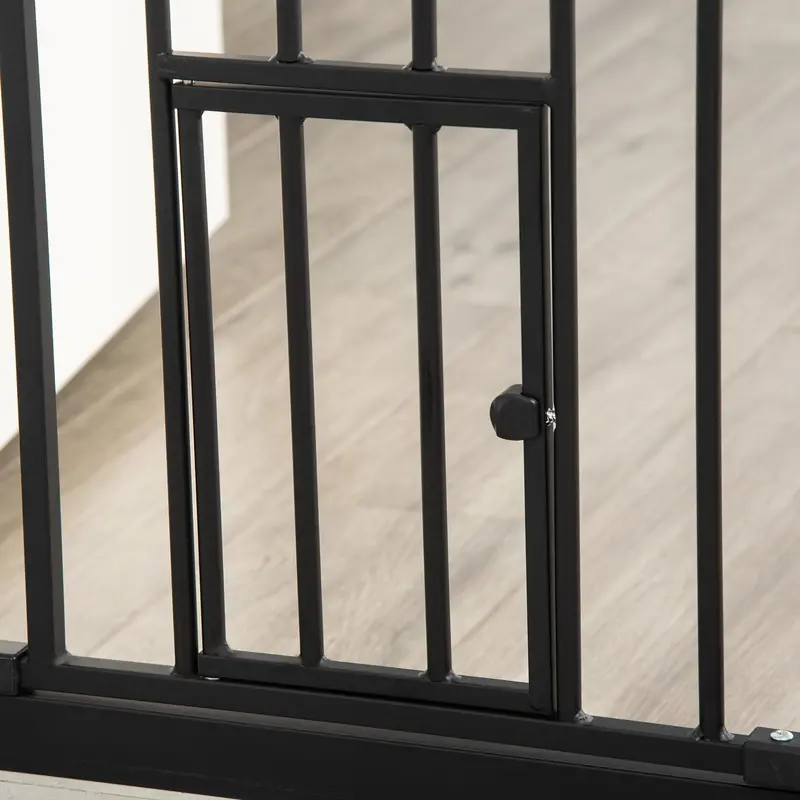 Pawhut Extra-Tall Pet Gate With Built-In Cat Door – Height-Adjustable Safety Barrier 1