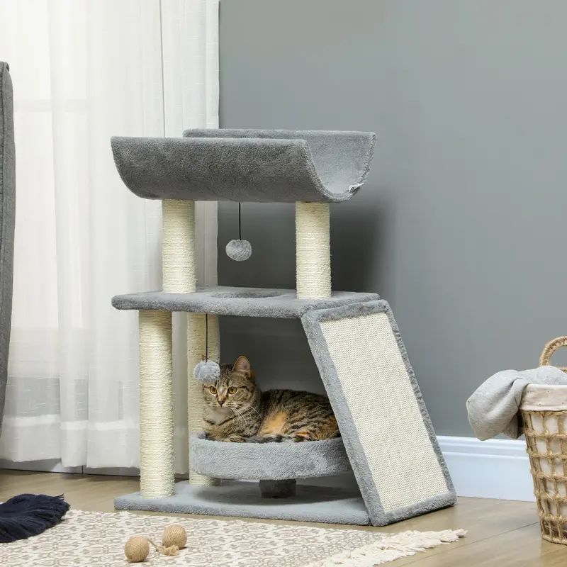 Pawhut Multi-Level Cat Tree – Durable Indoor Climbing And Scratching Tower For Felines 1