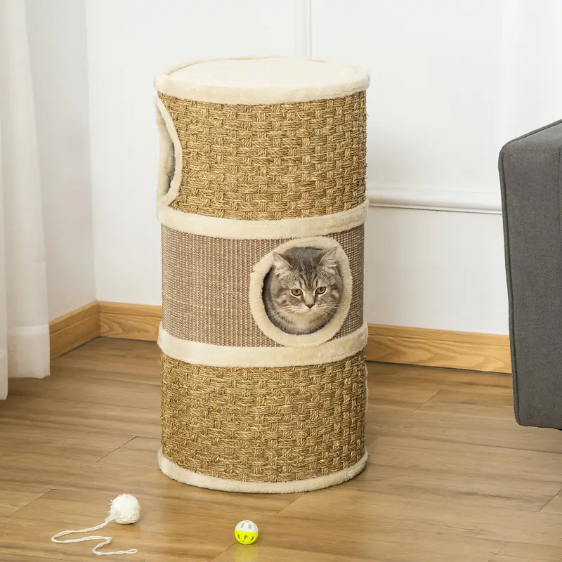 Pawhut Sisal Climbing Post With Textured Seaweed-Style Design 1
