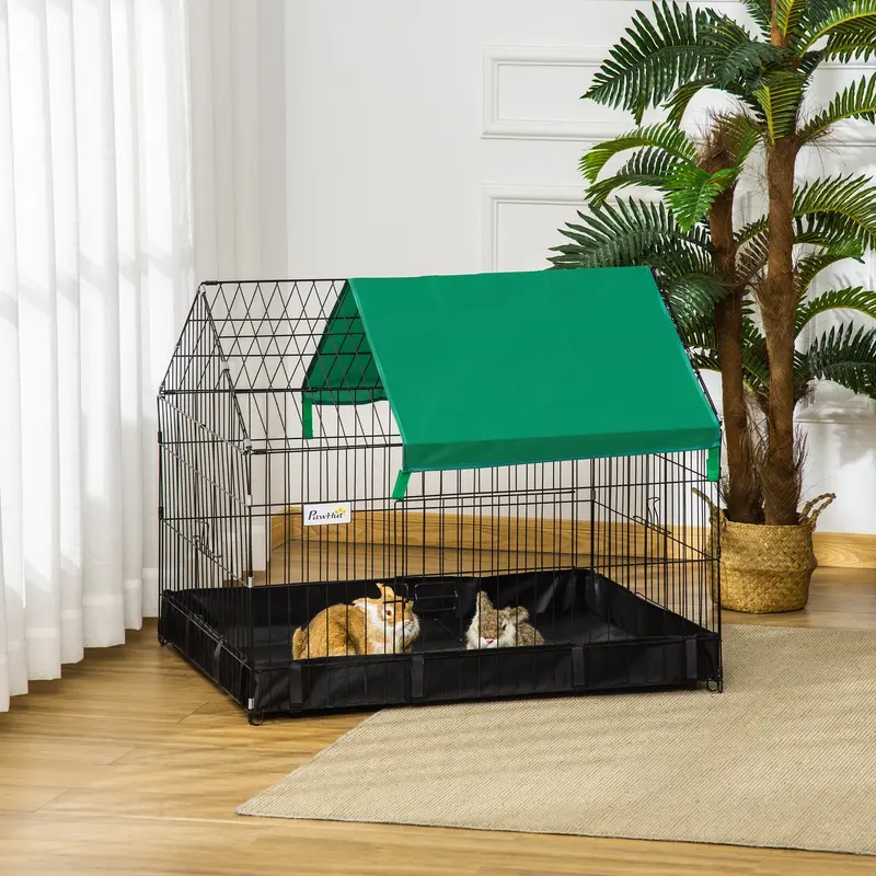 Pawhut Small Animal Habitat – Spacious Guinea Pig Cage With Multi-Level Design 1