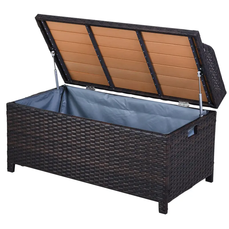 Pe Rattan Outdoor Storage Bench – All-In-One Seating & Storage Solution 1