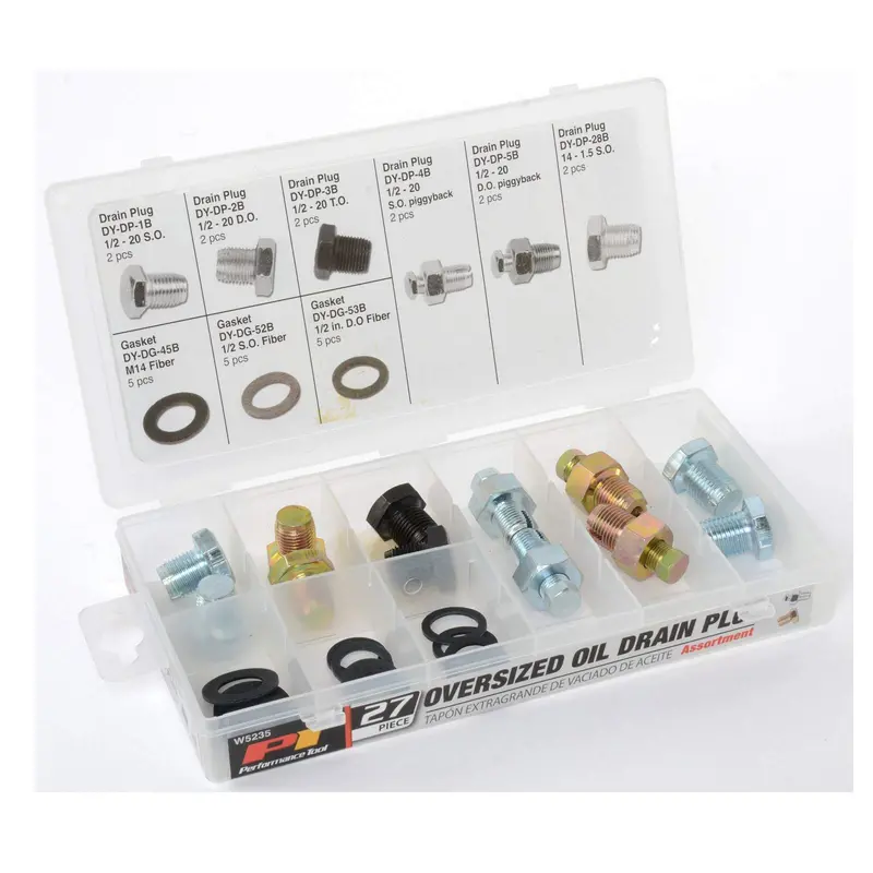 Performance Tool W5235 27-Piece Oil Drain Plug Kit For Vehicle Maintenance 1