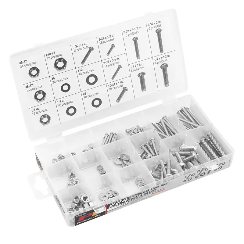 Performance Tool W5358 Stainless Steel Hardware Set – 224-Piece Collection 1