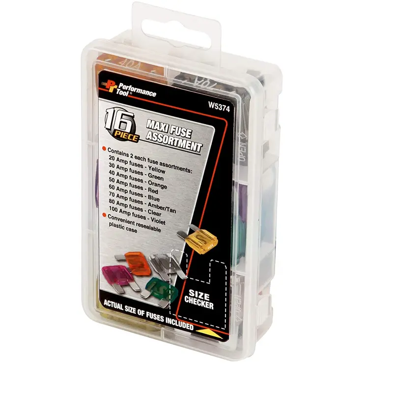 Performance Tool W5374 16-Piece Maxi Fuse Variety Pack For Automotive Systems 1
